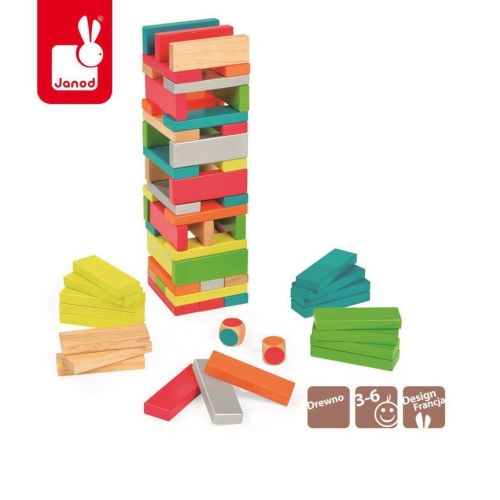 Janod Gra Jenga z kolorami Equilibloc