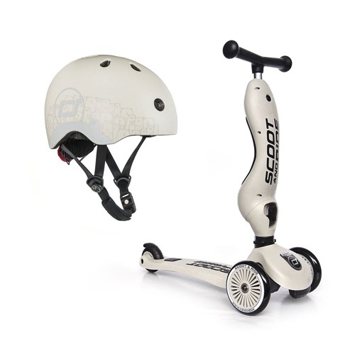 SCOOTANDRIDE 2w1 Jeździk hulajnoga i kask Ash