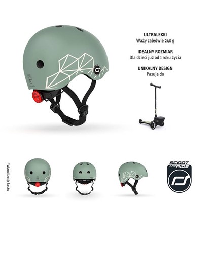 SCOOTANDRIDE  Kask XXS-S dla dzieci 1-5 lat Green 