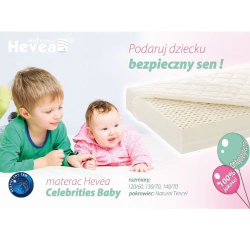 Materac lateksowy Hevea Celebrities Baby 140/70 