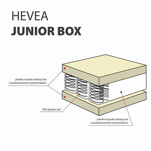 Materac kieszeniowy Hevea Junior Box 200/80 Aloe