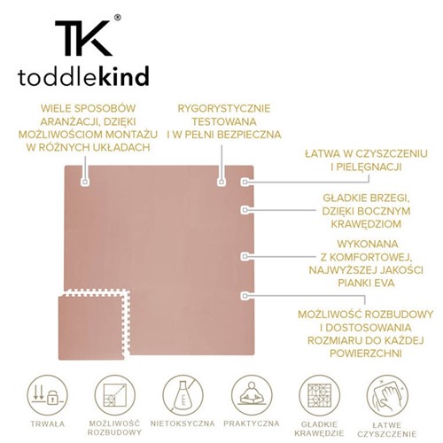 Toddlekind piankowa mata dla dziecka Blush