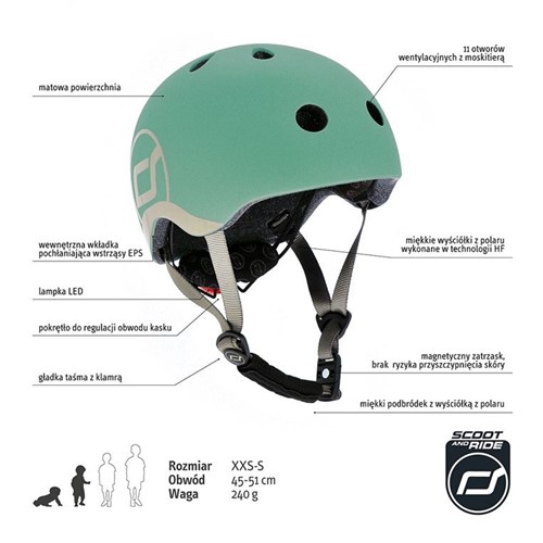 SCOOTANDRIDE Kask dla dzieci 1-5  Forest XXS-S