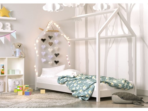 Łóżko domek dla dziecka Bella biała 160x80