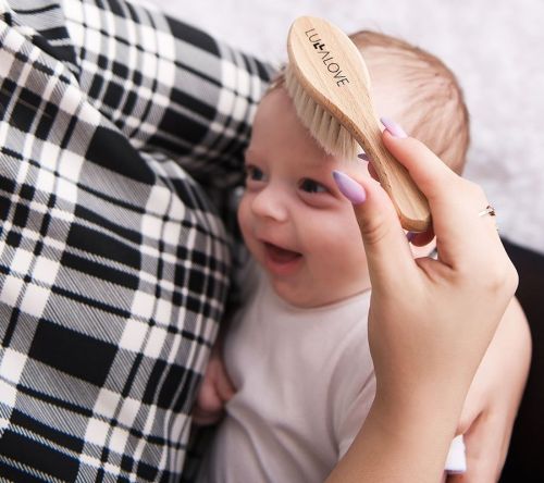 Lullalove szczotka z koziego włosia z myjką księżniczka