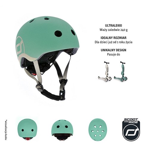 SCOOTANDRIDE Kask dla dzieci 1-5  Forest XXS-S