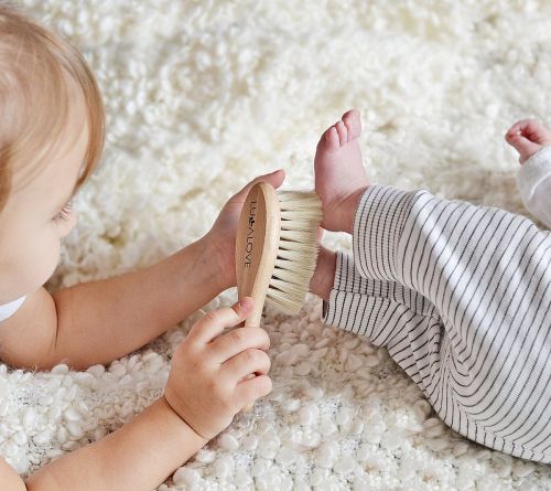 Lullalove Szczotka naturalne włosie z myjką księżniczka