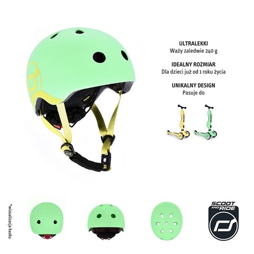 SCOOTANDRIDE Kask dla dzieci 1-5 lat Kiwi XXS-S