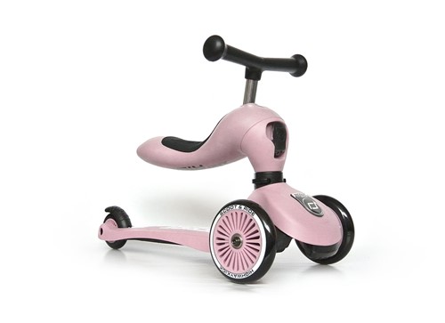 SCOOTANDRIDE 2w1 hulajnoga i kask odblask Rose