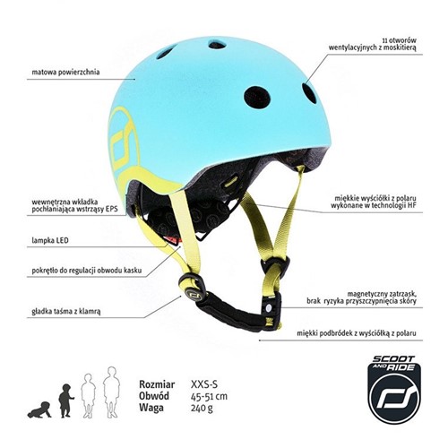 SCOOTANDRIDE Kask dla dzieci 1-5  Blueberry  XXS-S