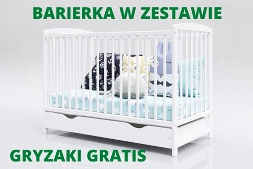 Pietrus łóżeczko drewniane Kacper 120X60 białe