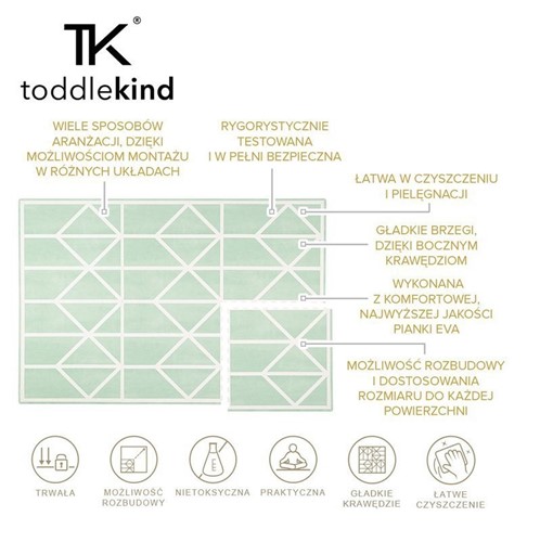 TODDLEKIND Mata do zabawy piankowa Nordic Green