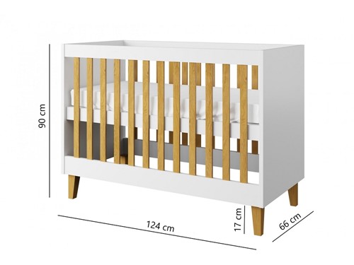 Łóżeczko niemowlęce Kubi szare120x60