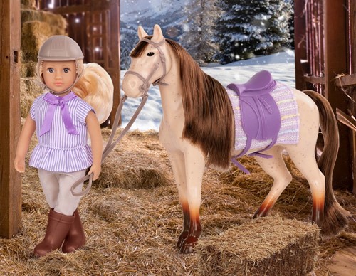 Lori lalka Dżokejka MARJORIE z koniem Maple