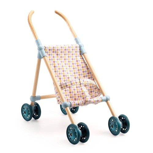 solidny Drewniany wózek spacerowy dla lalek POMEA