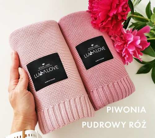 Lullalove Bambusowy koc - pudrowy róż 80x100