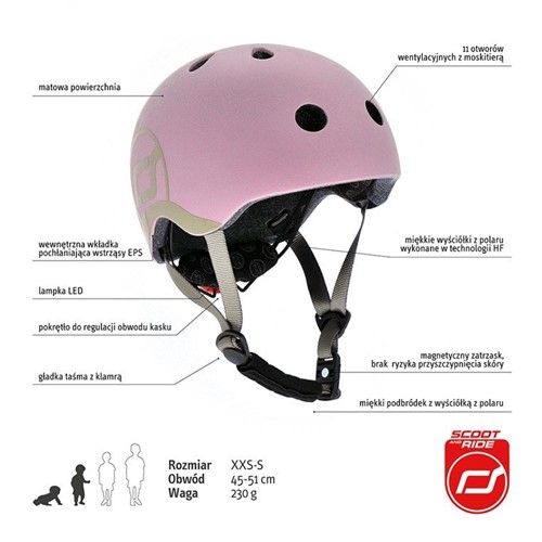 SCOOTANDRIDE Kask dla dzieci 1-5 lat Rose