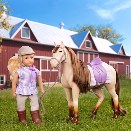 Lori lalka Dżokejka MARJORIE z koniem Maple