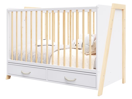 fajne łóżeczko dziecięce w klasycznym wymiarze 120x60 cm