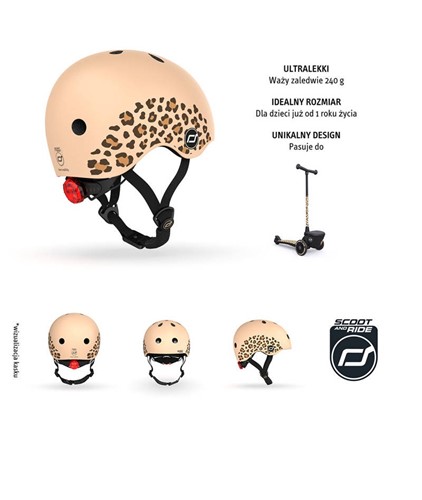 SCOOTANDRIDE Hulajnoga + kask XSS-S  Leopard