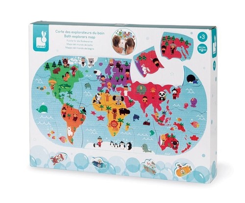 Janod Puzzle do kąpieli Mapa świata 28