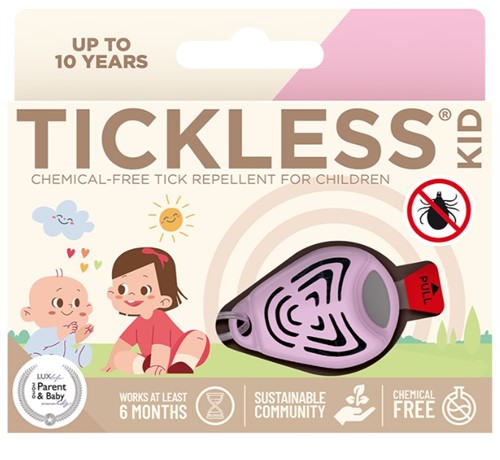ultradźwiękowa ochrona dla dzieci od kleszczy w kolorze różowym TickLess