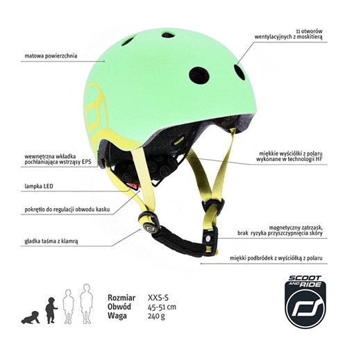 SCOOTANDRIDE Kask dla dzieci 1-5 lat Kiwi XXS-S