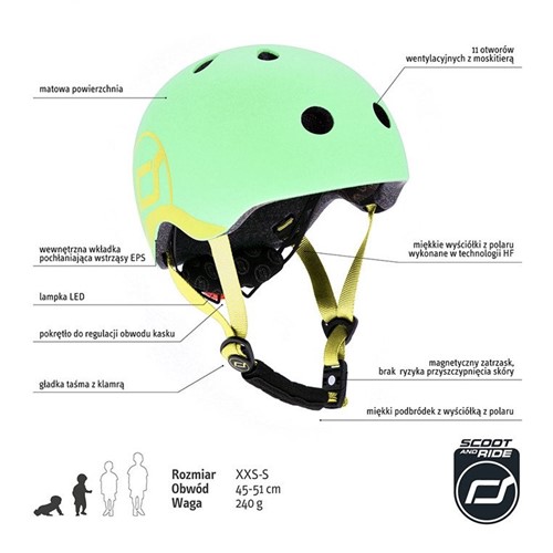 SCOOTANDRIDE Kask dla dzieci 1-5 lat Kiwi XXS-S