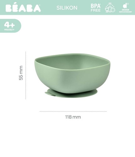 Beaba Silikonowa miseczka z przyssawką green