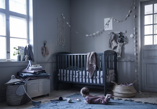 Troll Nursery 120x60  LUX opuszczany bok seal grey