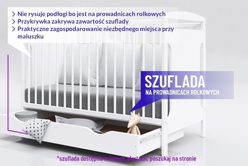 Piętrus łóżeczko Dominik 120x60 z szufladą antracyt