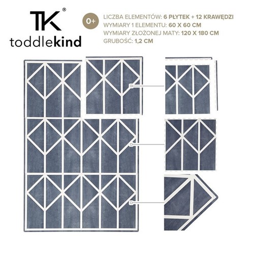 TODDLEKIND Mata do zabawy piankowa Nordic Blue