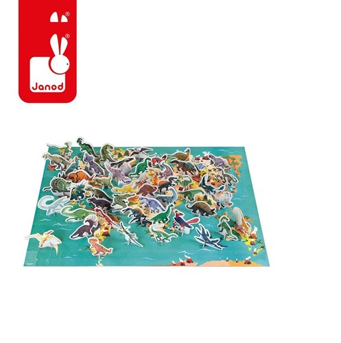 Janod Puzzle edukacyjne z figurkami 3D Dinozaury