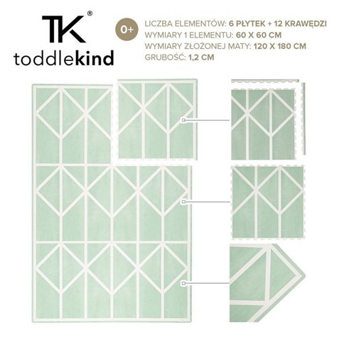 TODDLEKIND Mata do zabawy piankowa Nordic Green