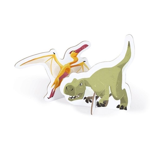 Janod Puzzle edukacyjne z figurkami 3D Dinozaury