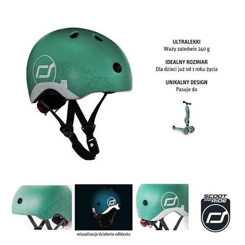 SCOOTANDRIDE Kask dla dzieci 1-5 Forest Owl xxs-s