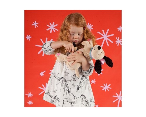 Pluszowa karmiąca mama pies ze szczeniaczkami na magnesy od Manhattan Toy