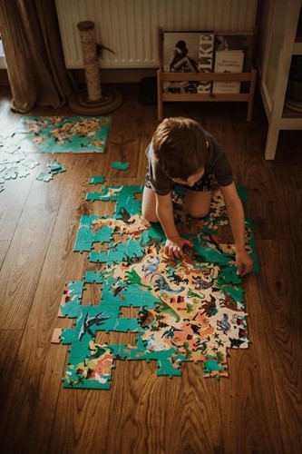 Janod Puzzle edukacyjne z figurkami 3D Dinozaury