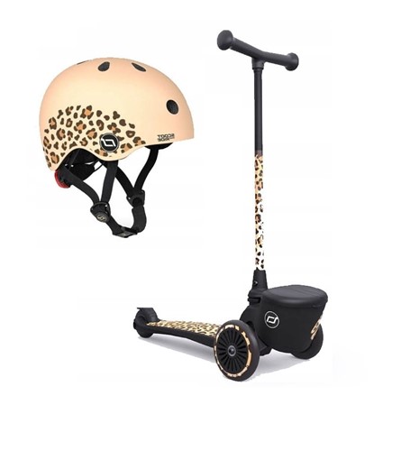 SCOOTANDRIDE Hulajnoga + kask XSS-S  Leopard