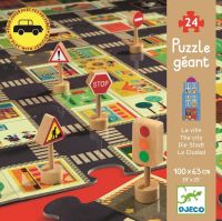 Djeco Puzzle ulice ze znakami drogowymi