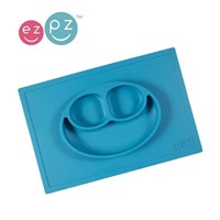 EZPZ Silikonowy talerzyk z podkładką 2w1 Mat blue